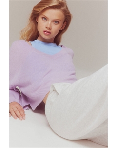 Джемпер с v-образным вырезом, фиолетовый H&m