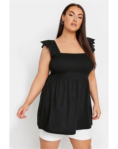 Топ с баской и оборками, черный Yours curve