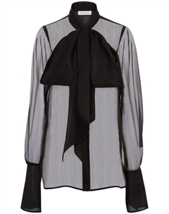 Рубашка из прозрачного шелка от, черный Nina ricci