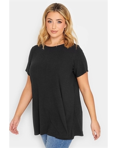 Футболка в рубчик, черный Yours curve