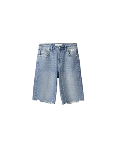Джинсовые шорты Loose fit Jeans, синий деним Bershka
