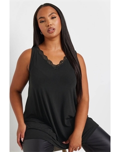 Верх жилета с кружевными деталями, черный Yours curve