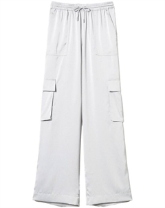 Атласные брюки карго, серый Twinset