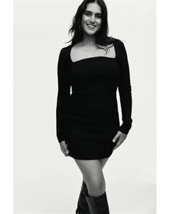 Мини платье из трикотажа, черный H&m