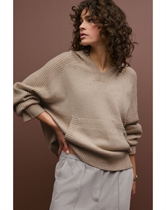 Джемпер с капюшоном из 100% овечьей шерсти, нейтральный Next