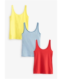 Жилеты с толстыми лямками, 3 шт в упаковке, красный Next