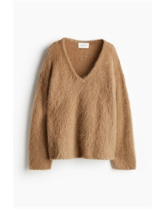 Свитер оверсайз из микса мохера, бежевый H&m