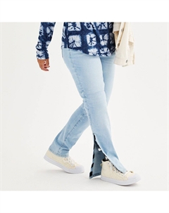 Женские прямые джинсы со средней талией Adaptive Easy Dressing, цвет Light Wash Sonoma goods for life