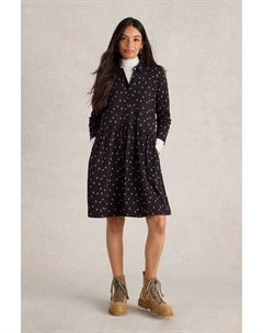 Платье рубашка из джерси в рубчик Everly, черный White stuff