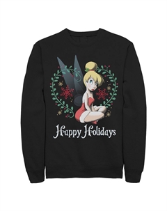 Юниорский флисовый джемпер Tinkerbell Happy Holidays с круглым вырезом, черный Licensed character