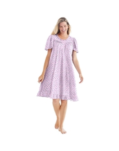 Женское короткое хлопковое платье больших размеров с цветочным принтом, цвет Pink Ditsy Dreams & co.