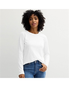 Женская повседневная футболка с круглым вырезом и длинными рукавами, цвет Vital White Sonoma goods for life