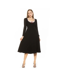 Женское кружевное платье миди с портретным вырезом Zenaida, черный Alexia admor