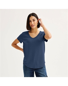 Юниорская футболка с короткими рукавами и V-образным вырезом, цвет Common Blue So