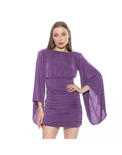 Женское мини-платье Sibyl с драпированными рукавами и рюшами, цвет Plum Alexia admor