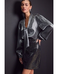 Мини юбка с пайетками, серебряный Next