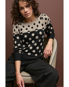 Вязаный джемпер с круглым вырезом и длинными рукавами, черный Next