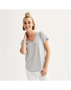 Юниорская футболка с короткими рукавами и V-образным вырезом, цвет Gray Fox Heather So