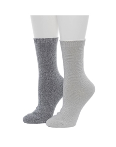 Женские носки, комплект из 2 кружевных носков с ромбовидным наполнителем и ребристыми носками, цвет High Rise Cuddl duds