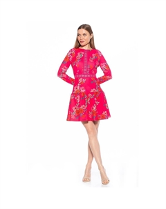 Женское мини-платье Alexa с кружевной отделкой и цветочным принтом, цвет Pink Multi Alexia admor