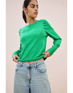 Вышитый джемпер с круглым вырезом и длинными рукавами, зеленый Next