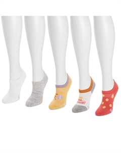 Женские носки, 5 пар носков-невидимок Pickleball, цвет Bright Muk luks