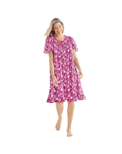 Женское короткое хлопковое платье больших размеров с цветочным принтом, цвет Strawberry Roses Dreams & co.