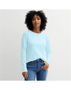Женская повседневная футболка с круглым вырезом и длинными рукавами, цвет Touch Of Blue Sonoma goods for life