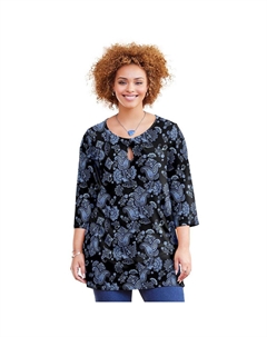 Женская распашная туника больших размеров Katerinas Liz&me, цвет Black French Blue Catherine's