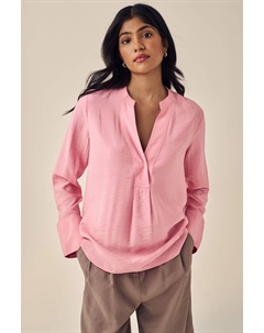 Текстурированная блузка с длинными рукавами и V образным вырезом, розовый Next