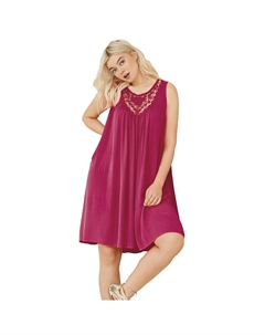 Женское кружевное платье-трапеция больших размеров со вставкой, цвет Berry Red Ellos