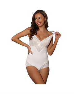 Женское кружевное корректирующее белье, боди, регулируемые бретели, контроль живота, открытая спина, V-образный вырез, белый Allegra k