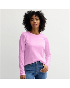 Женская повседневная футболка с круглым вырезом и длинными рукавами, цвет Lavender Agate Sonoma goods for life