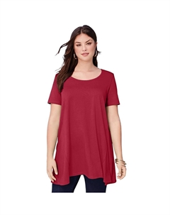 Женская распашная туника больших размеров Ultimate с круглым вырезом, цвет Classic Red Roaman's