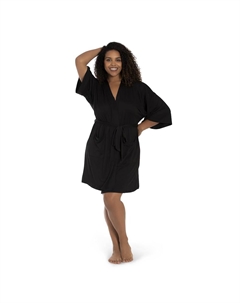 Плюс размер Сиреневый + Лондонский халат с запахом, черный Lilac+london