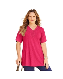 Женская распашная туника крючком для миниатюрных размеров, цвет Pink Burst Catherine's