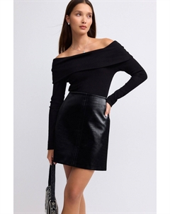 Мини юбка из искусственной кожи, черный Next