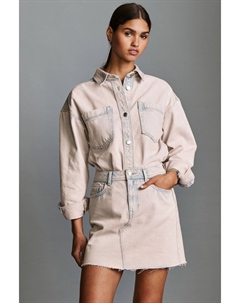 Мини юбка из денима с необработанным краем, розовый Next