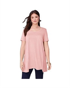 Женская распашная туника больших размеров Ultimate с круглым вырезом, цвет Soft Blush Roaman's