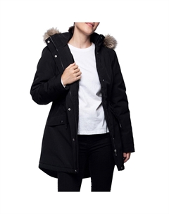 Женская парка на подкладке из искусственного меха с капюшоном, черный Rokka&rolla