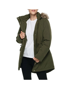 Женская парка на подкладке из искусственного меха с капюшоном, цвет Olive Rokka&rolla