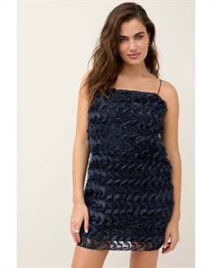 Мини платье с 3D фактурой оборки, синий Next