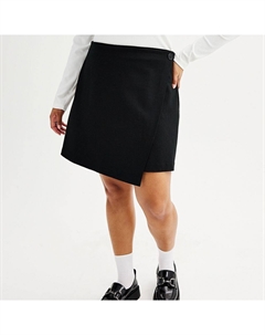 Юбка из искусственного меха с запахом Ponte для подростков, черный So