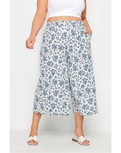 Винтажные цветочные кюлоты с текстом, белый Yours curve