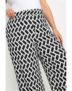 Широкие брюки с геометрическим узором, черный Yours curve