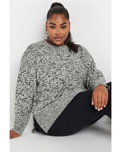 Джемпер с твистом по всей поверхности, черный Yours curve