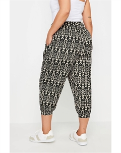 Широкие брюки с узором пейсли, черный Yours curve