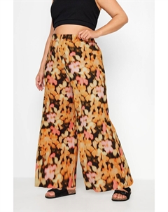 Фактурные брюки широкого кроя, коричневый Yours curve