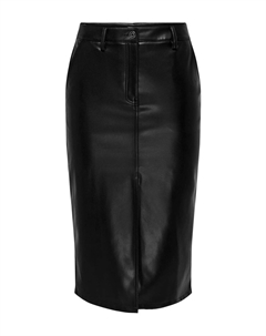 Юбка миди из искусственной кожи с разрезом, черный Jdy