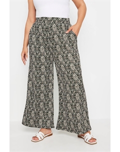 Широкие брюки с узором пейсли, черный Yours curve
